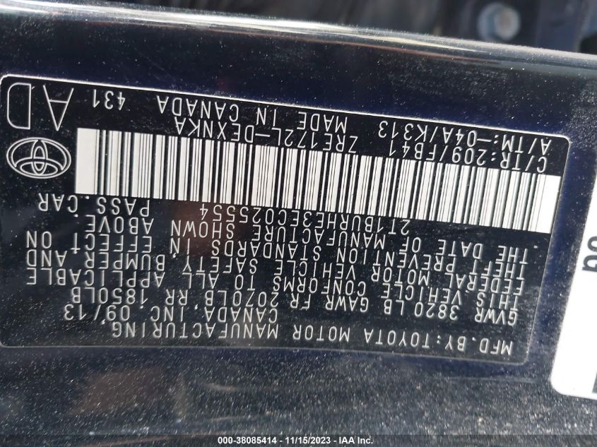 2014 TOYOTA COROLLA LE - 2T1BURHE3EC025554
