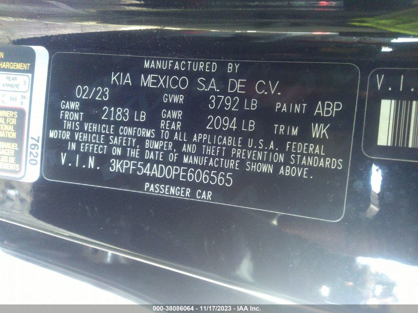 2023 KIA FORTE GT-LINE - 3KPF54AD0PE606565