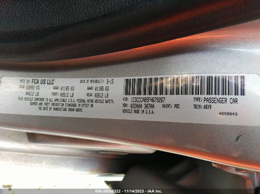 2015 CHRYSLER 200 LIMITED - 1C3CCCAB5FN679267