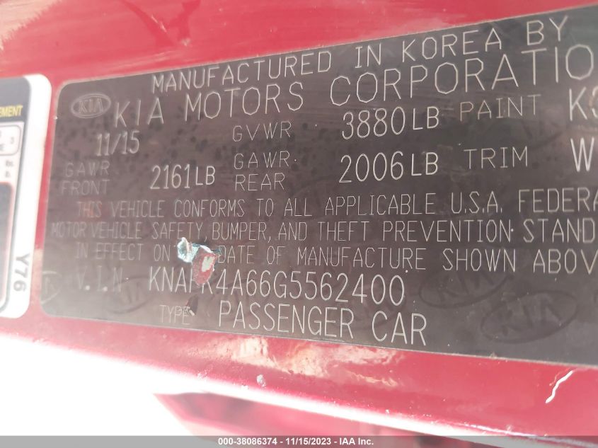 2016 KIA FORTE LX - KNAFK4A66G5562400