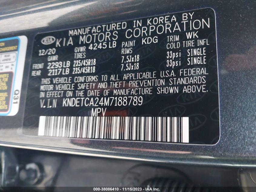 2021 KIA SELTOS SX - KNDETCA24M7188789