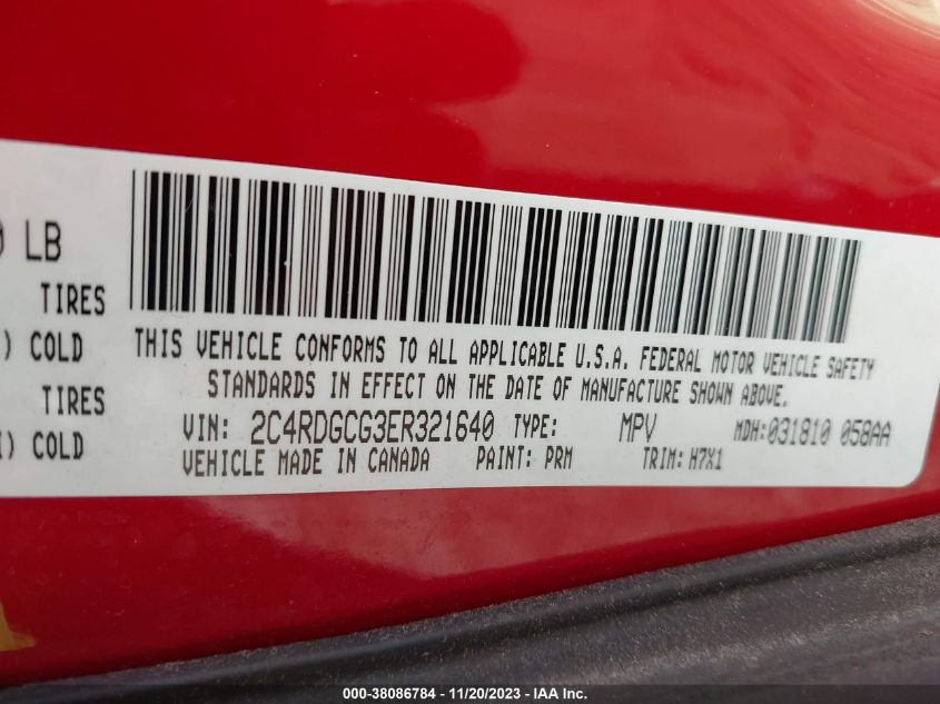 2014 DODGE GRAND CARAVAN SXT - 2C4RDGCG3ER321640