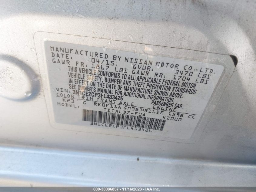 2015 NISSAN VERSA NOTE SV - 3N1CE2CP3FL433426
