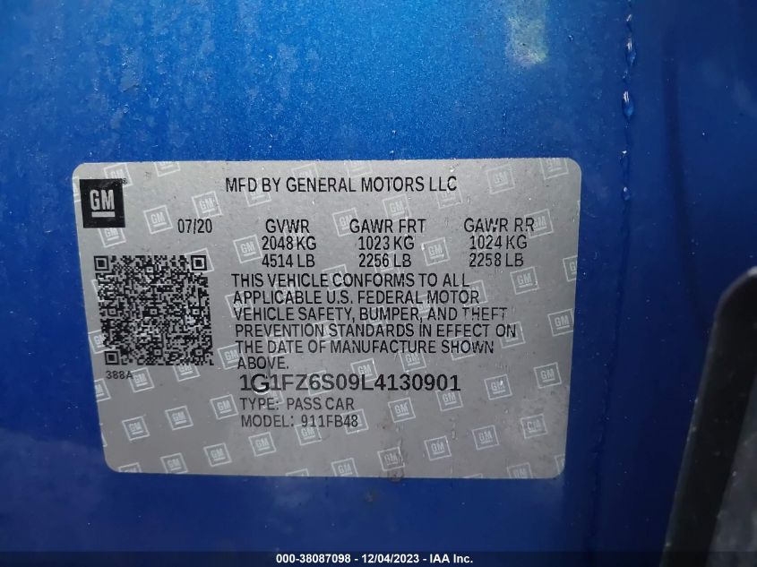 2020 CHEVROLET BOLT EV FWD PREMIER - 1G1FZ6S09L4130901