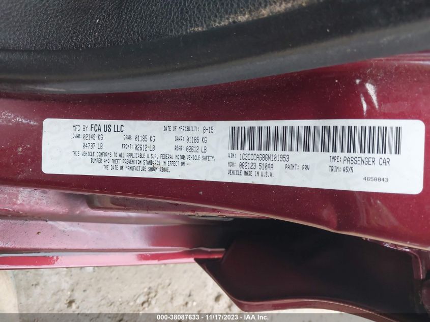 2016 CHRYSLER 200 LIMITED - 1C3CCCAG8GN101953