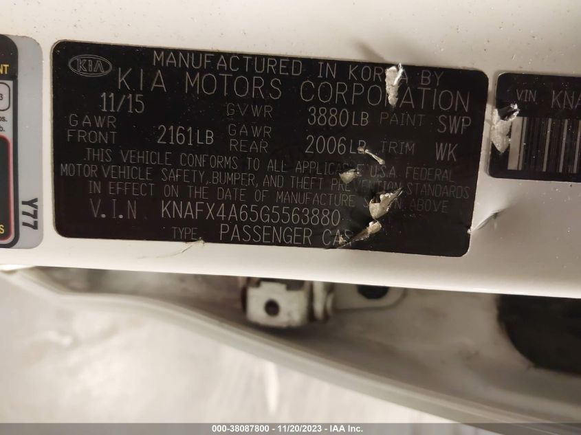 2016 KIA FORTE LX - KNAFX4A65G5563880