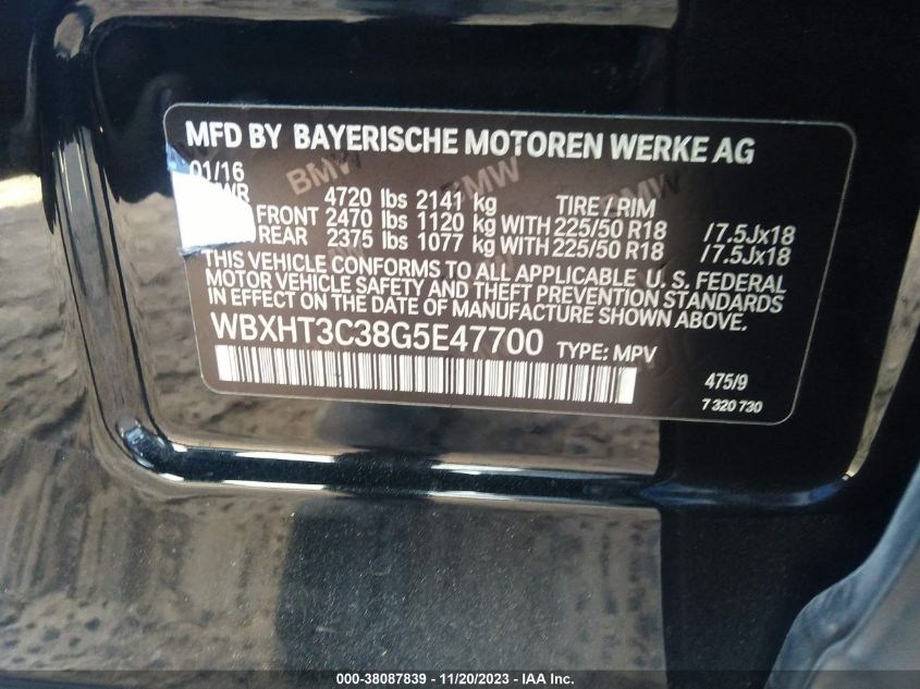 2016 BMW X1 XDRIVE28I - WBXHT3C38G5E47700
