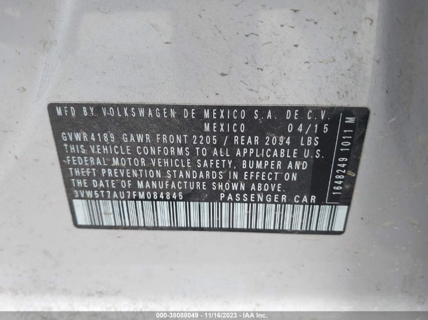 2015 VOLKSWAGEN GOLF GTI 2.0T S 4-DOOR - 3VW5T7AU7FM084845