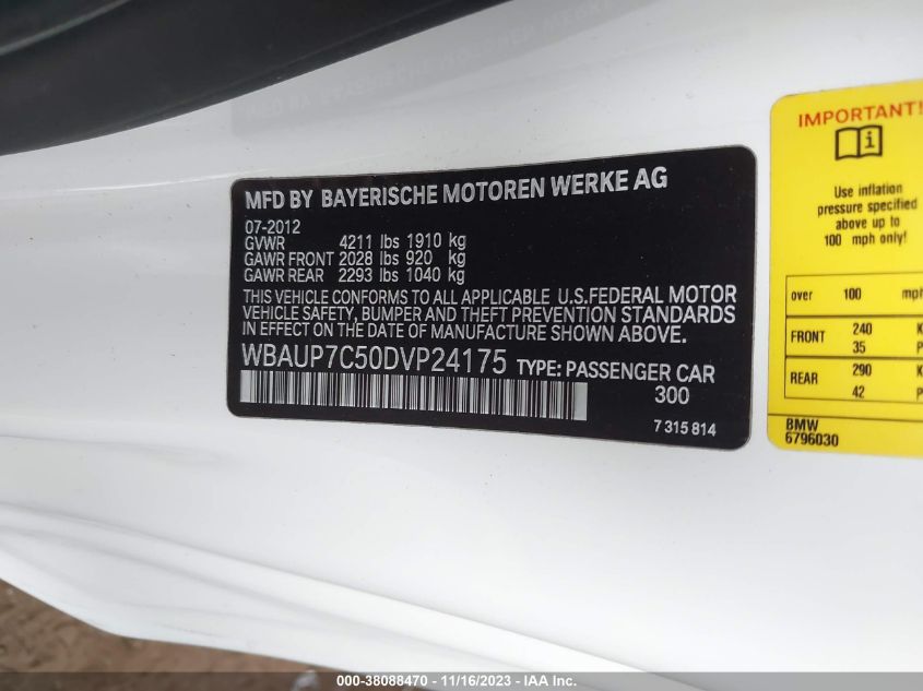 2013 BMW 128I - WBAUP7C50DVP24175