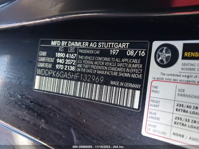 2017 MERCEDES-BENZ AMG SLC 43 WDDPK6GA5HF132969