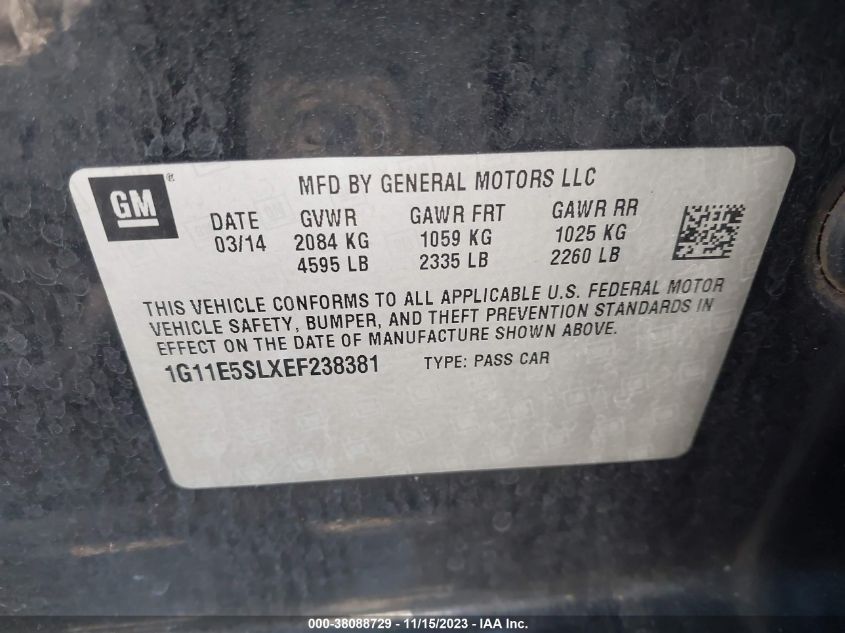 2014 CHEVROLET MALIBU 2LT - 1G11E5SLXEF238381