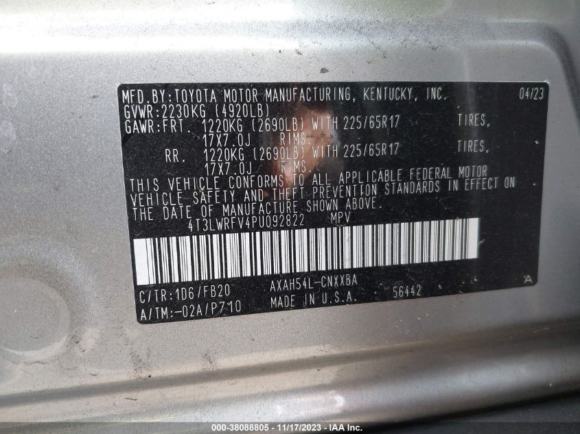 2023 TOYOTA RAV4 LE HYBRID - 4T3LWRFV4PU092822
