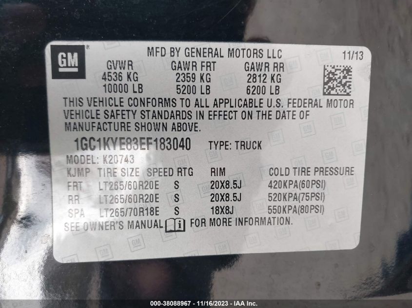 2014 CHEVROLET SILVERADO 2500HD LTZ - 1GC1KYE83EF183040