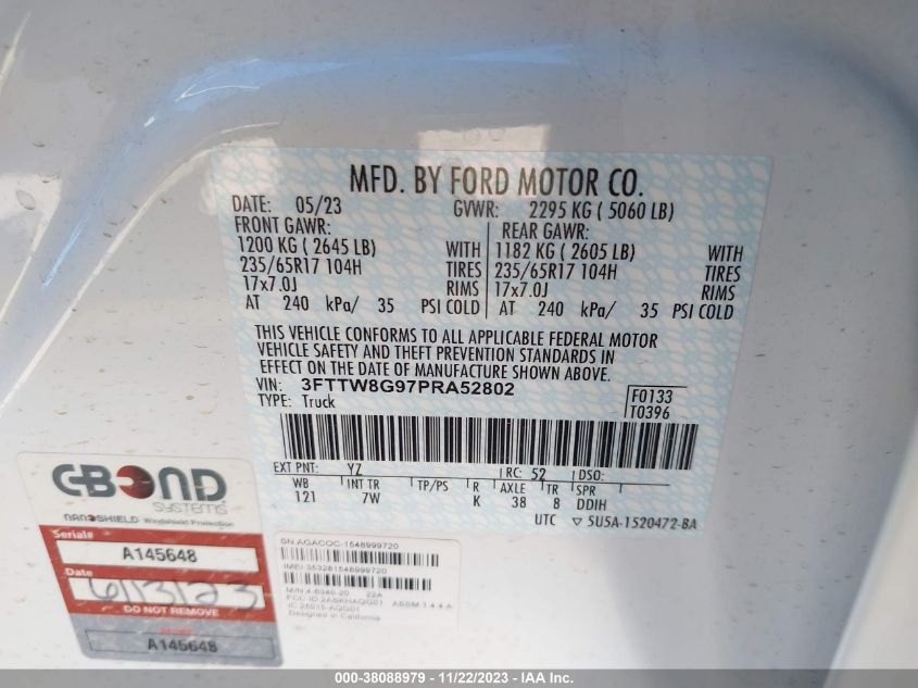 2023 FORD MAVERICK ADVANCED - 3FTTW8G97PRA52802