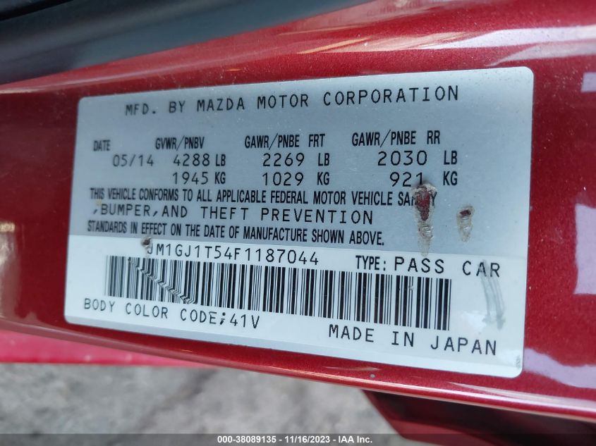 2015 MAZDA MAZDA6 I TOURING - JM1GJ1T54F1187044