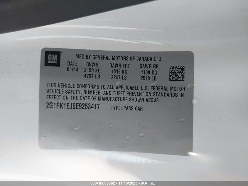 2014 CHEVROLET CAMARO 2SS - 2G1FK1EJ0E9253417