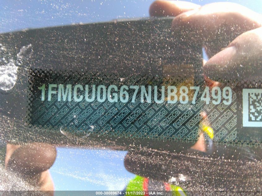 1FMCU0G67NUB87499 2022 FORD ESCAPE, photo no. 9