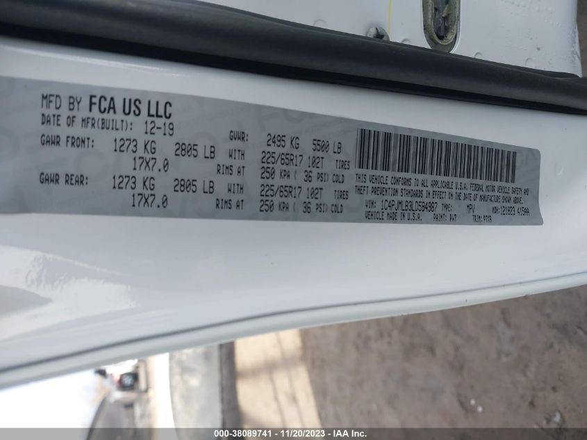 VIN 1C4PJMLB3LD584987 2020 JEEP CHEROKEE LATITUDE PLUS 4X4