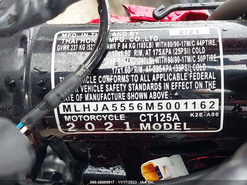 2021 HONDA CT125 A MLHJA5556M5001162