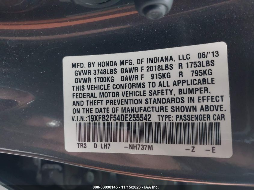 2013 HONDA CIVIC LX - 19XFB2F54DE255542