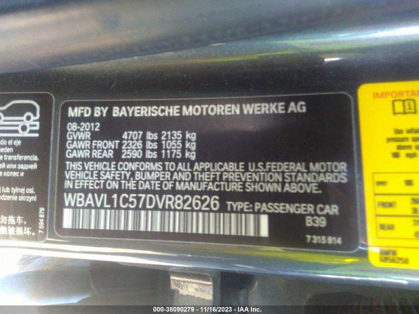 2013 BMW X1 XDRIVE28I - WBAVL1C57DVR82626
