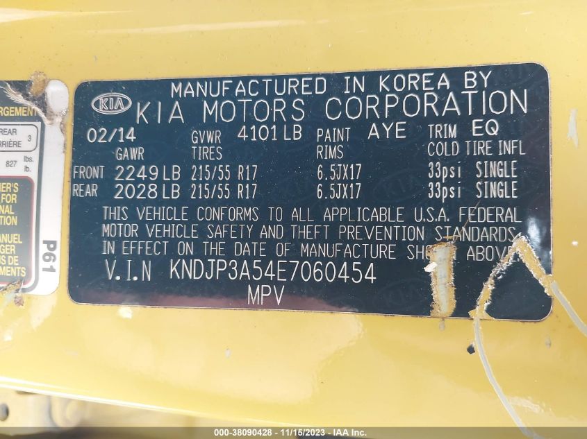 2014 KIA SOUL + - KNDJP3A54E7060454