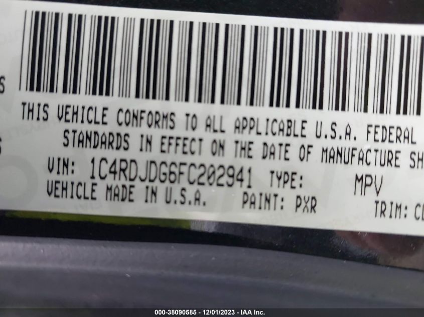 2015 DODGE DURANGO LIMITED - 1C4RDJDG6FC202941