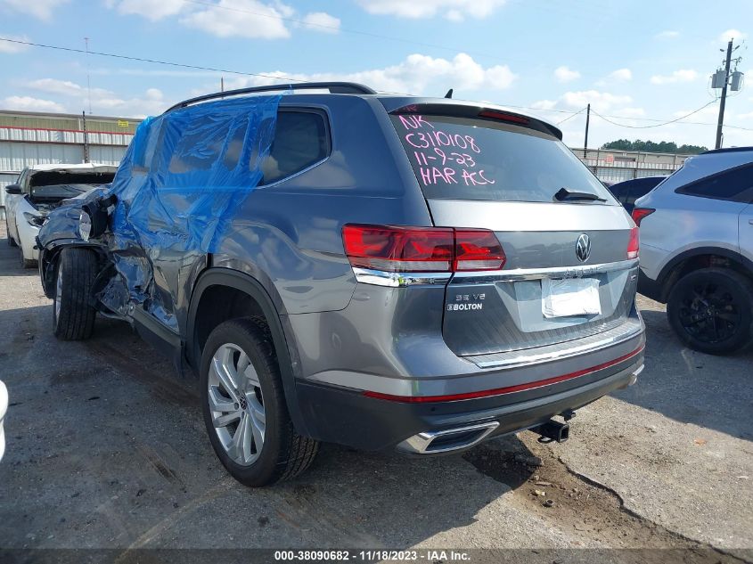 2021 VOLKSWAGEN ATLAS 3.6L V6 SE W/TECHNOLOGY - 1V2KR2CA0MC606335