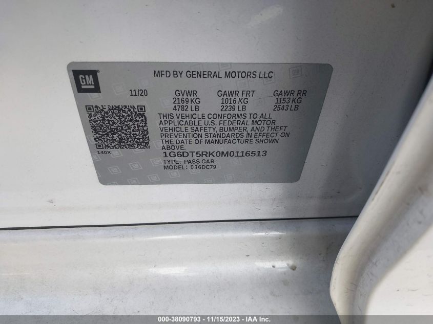 2021 CADILLAC CT5 PREMIUM LUXURY 1G6DT5RK0M0116513