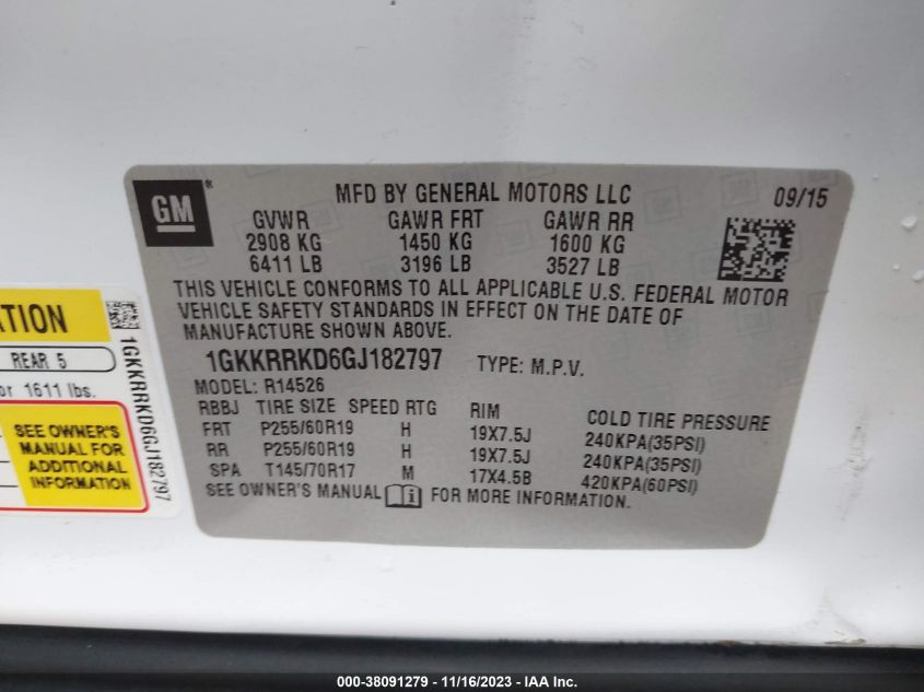 2016 GMC ACADIA SLT-1 - 1GKKRRKD6GJ182797