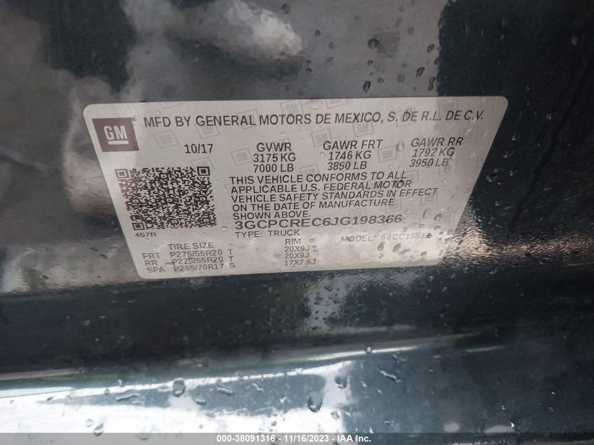 2018 CHEVROLET SILVERADO 1500 1LT - 3GCPCREC6JG198366