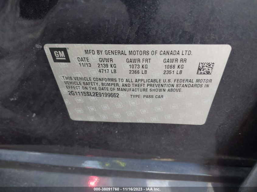 2014 CHEVROLET IMPALA LT - 2G1115SL2E9199662