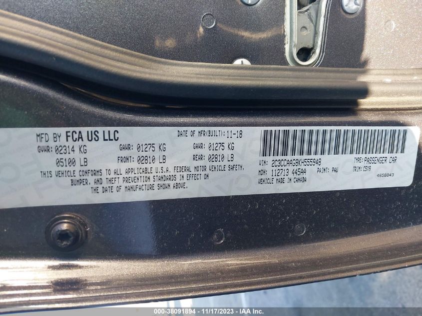 2019 CHRYSLER 300 TOURING - 2C3CCAAG8KH555948