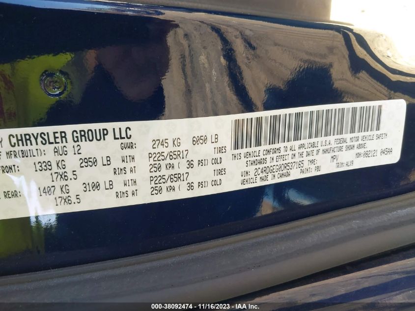 2013 DODGE GRAND CARAVAN R/T - 2C4RDGEG0DR537165