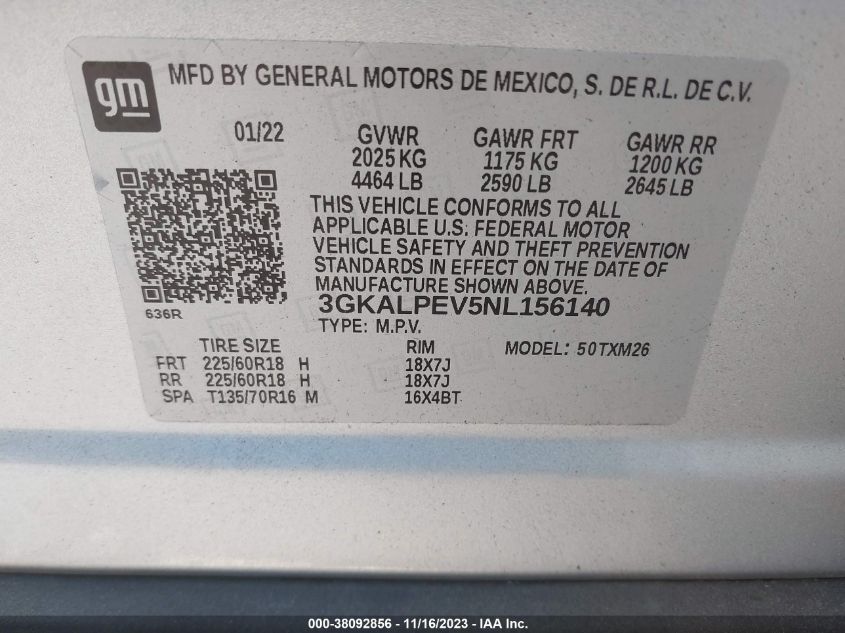2022 GMC TERRAIN SLT - 3GKALPEV5NL156140