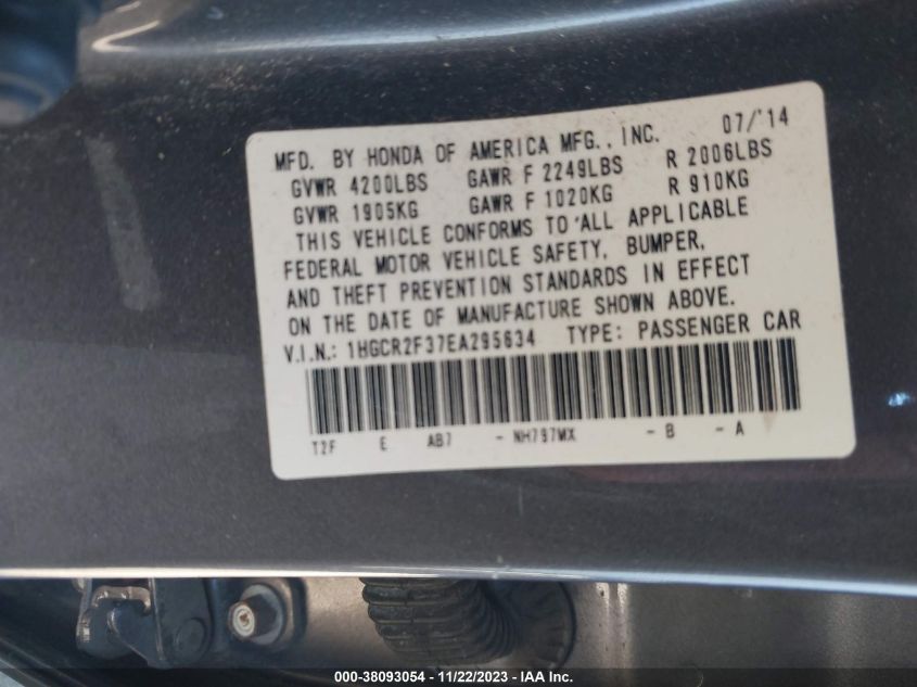 2014 HONDA ACCORD LX - 1HGCR2F37EA295634