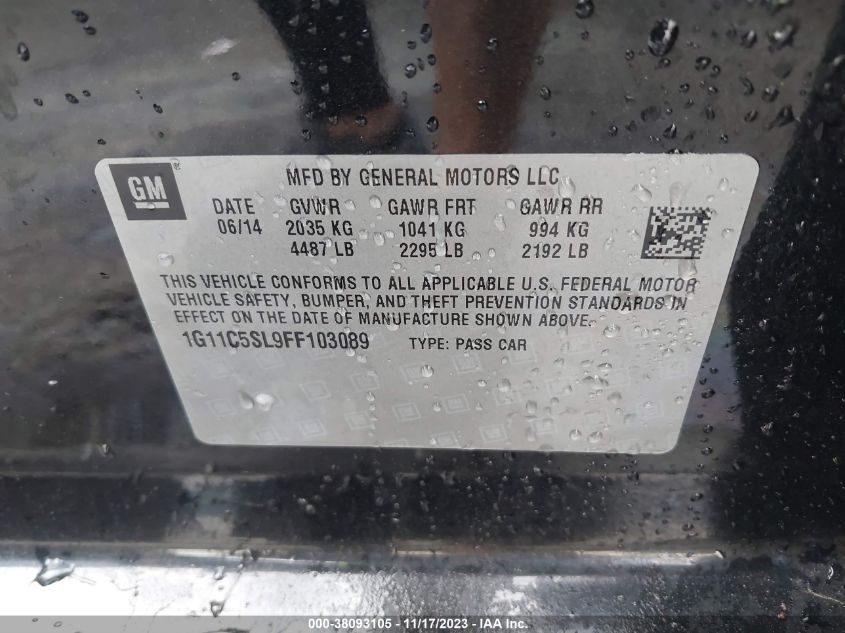 2015 CHEVROLET MALIBU 1LT - 1G11C5SL9FF103089