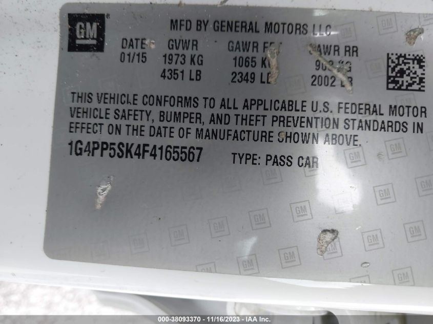 2015 BUICK VERANO - 1G4PP5SK4F4165567