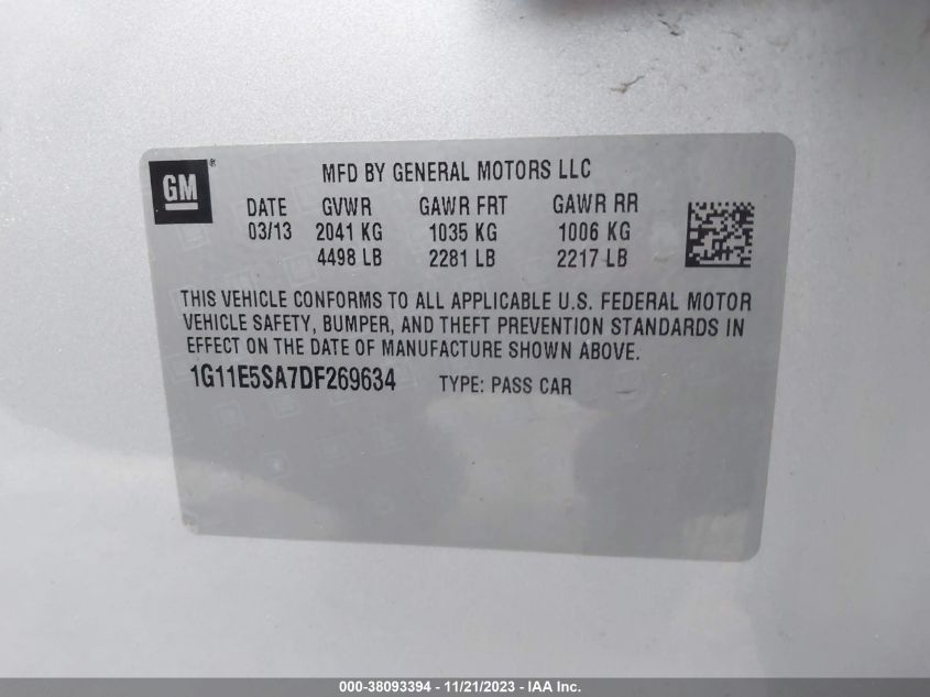 2013 CHEVROLET MALIBU 2LT - 1G11E5SA7DF269634