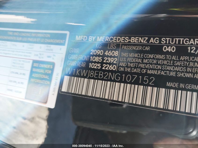 2022 MERCEDES-BENZ C-CLASS C 300 - W1KWJ8EB2NG107152