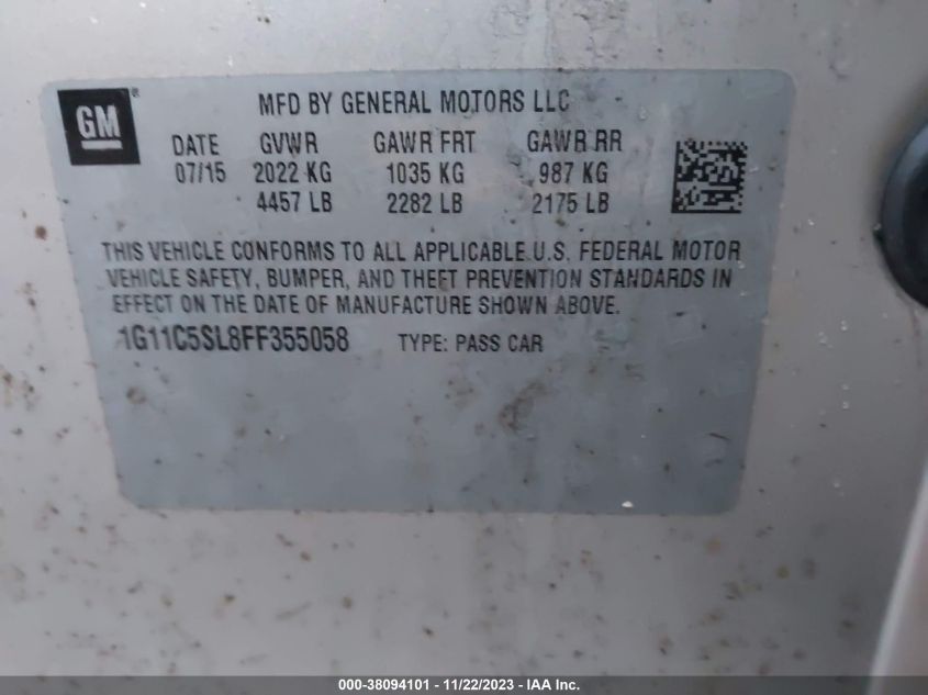 2015 CHEVROLET MALIBU LT - 1G11C5SL8FF355058
