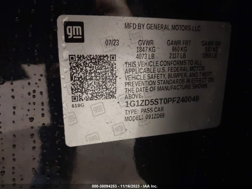 2023 CHEVROLET MALIBU FWD 1LT - 1G1ZD5ST0PF240049