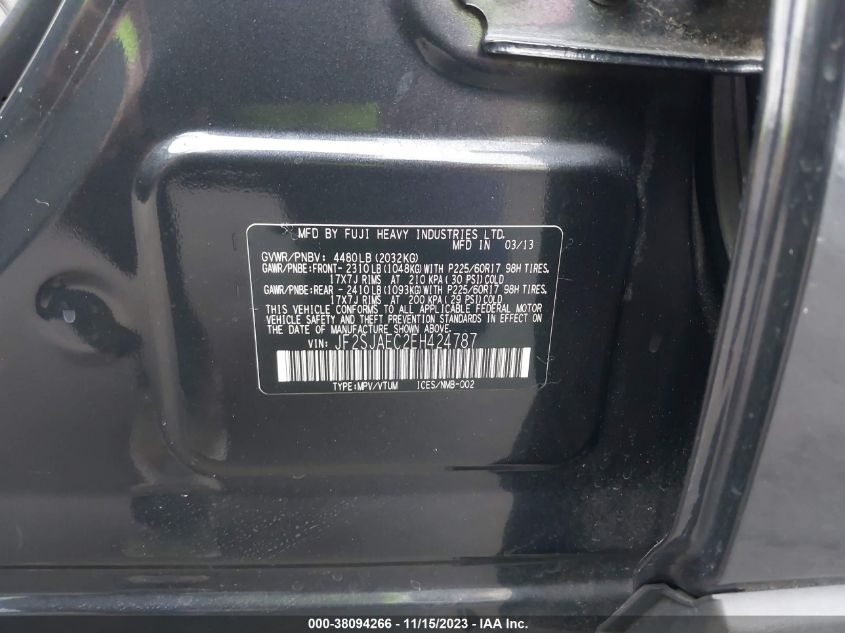 2014 SUBARU FORESTER 2.5I PREMIUM - JF2SJAEC2EH424787