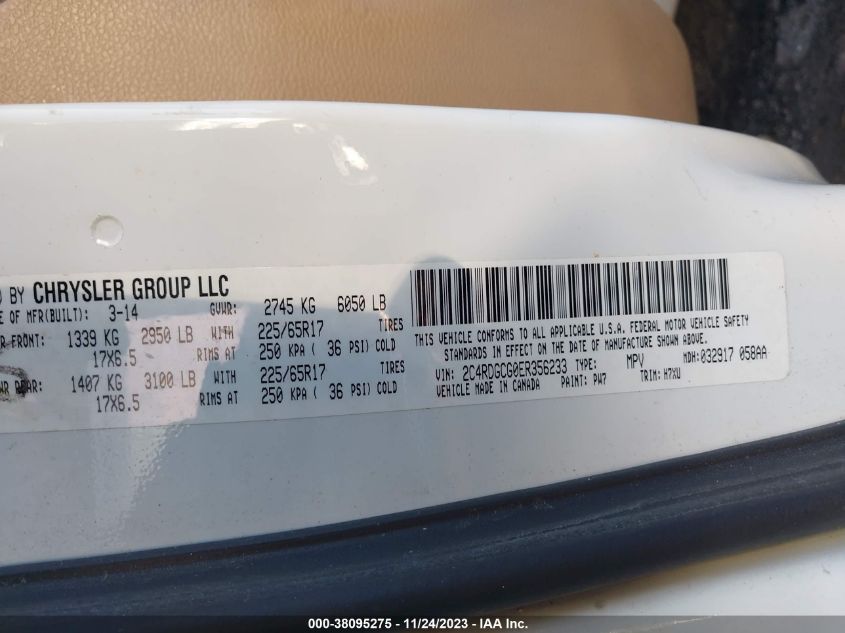 2014 DODGE GRAND CARAVAN SXT - 2C4RDGCG0ER356233