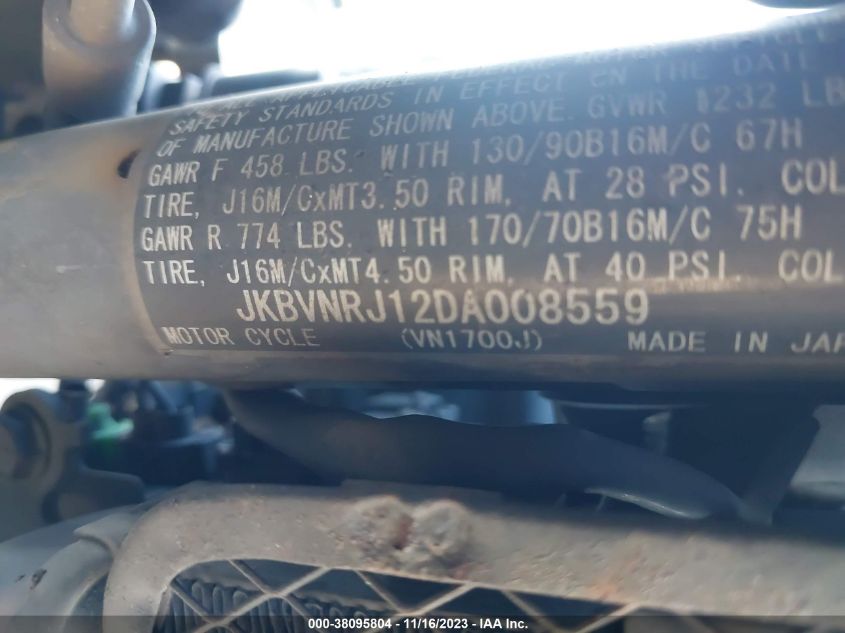 2013 KAWASAKI VN1700 J JKBVNRJ12DA008559