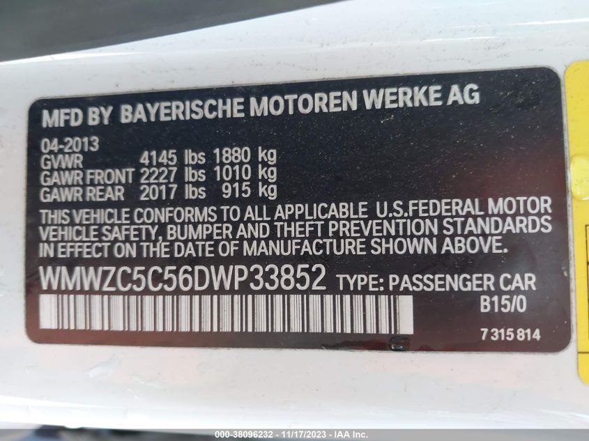 2013 MINI COUNTRYMAN COOPER S WMWZC5C56DWP33852