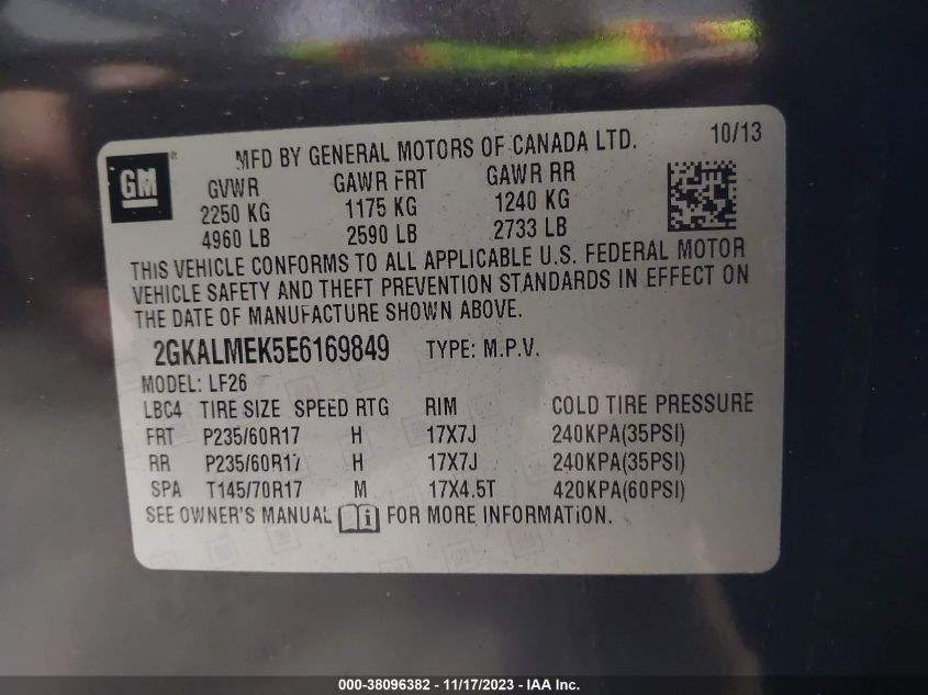 2014 GMC TERRAIN SLE - 2GKALMEK5E6169849