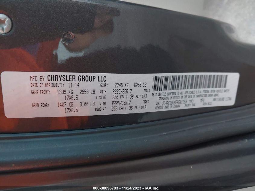 2015 CHRYSLER TOWN & COUNTRY TOURING - 2C4RC1BG8FR601153