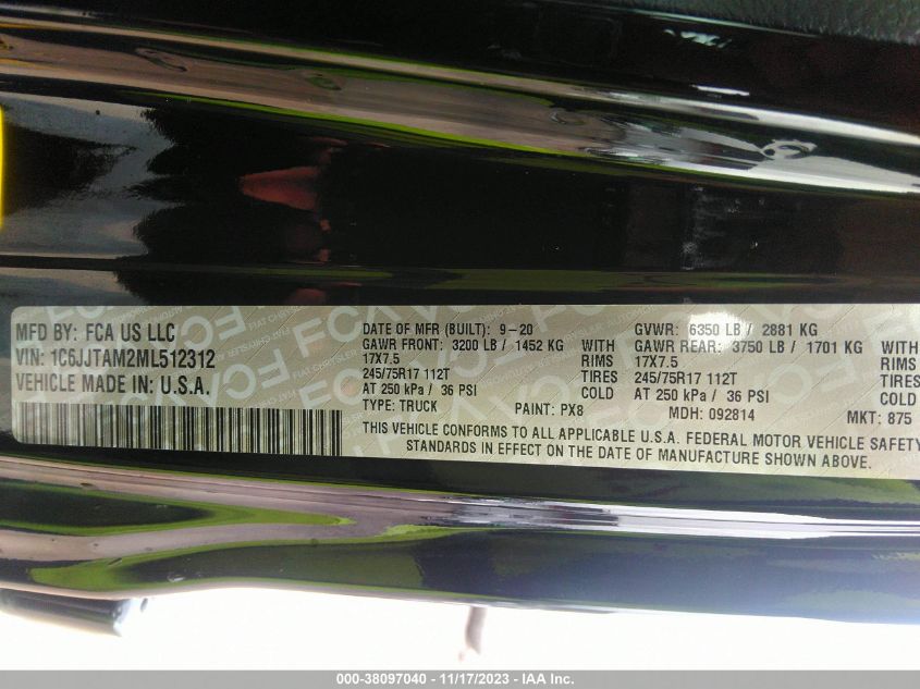2021 JEEP GLADIATOR SPORT - 1C6JJTAM2ML512312