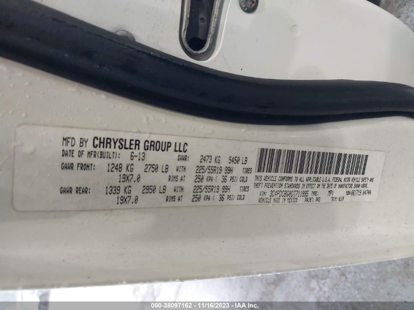 2013 DODGE JOURNEY SXT - 3C4PDCBG0DT711995